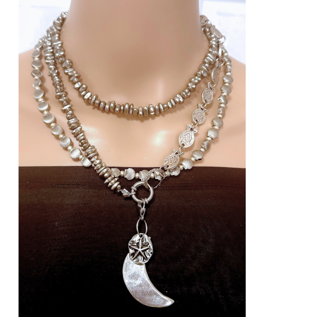 Collares Luna plateada