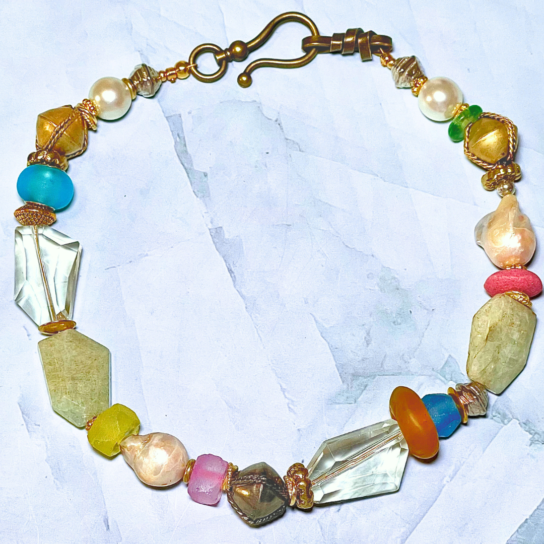 Collar Piedras y perlas