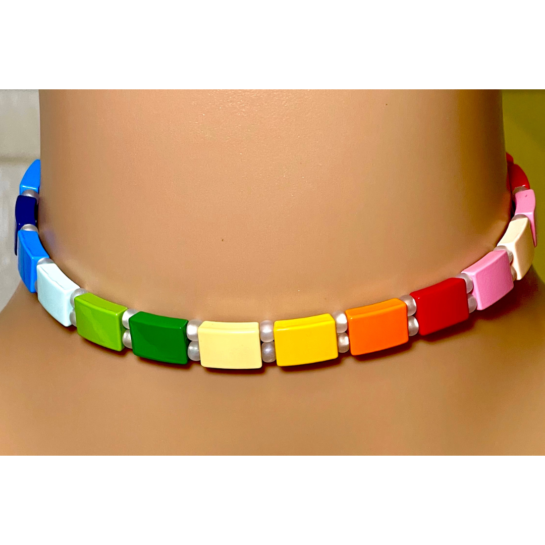 Collar rectángulos coloridos