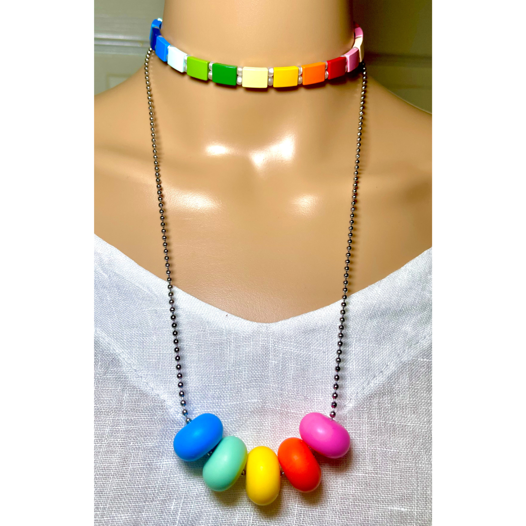 Collar rectángulos coloridos