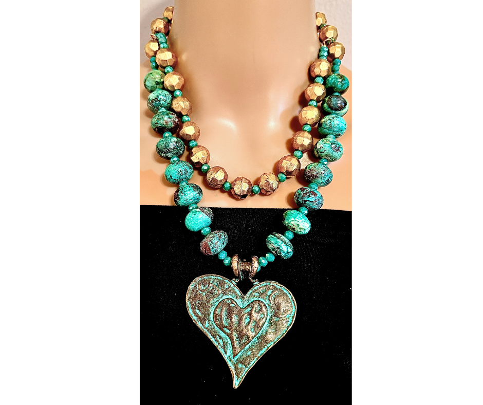 Collar Corazón tierra