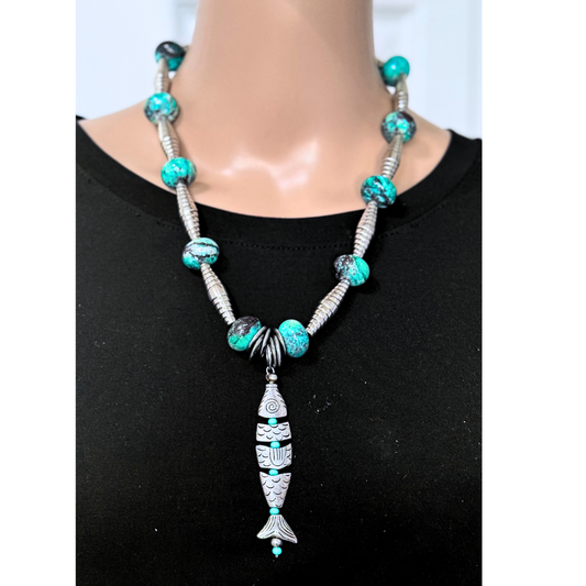Collar Pescadito turquesa