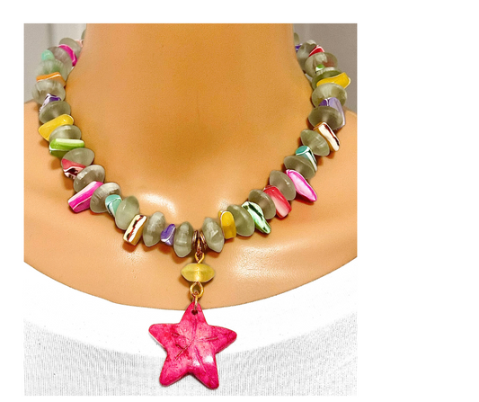 Collar Estrella rosada