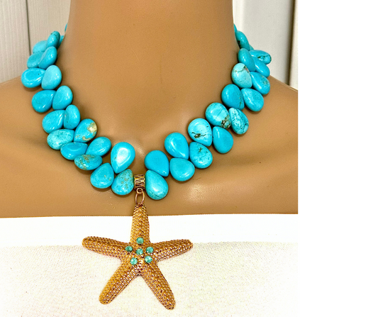 Collar Gotas turquesas