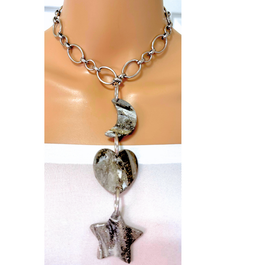 Collar Corazón y cielo