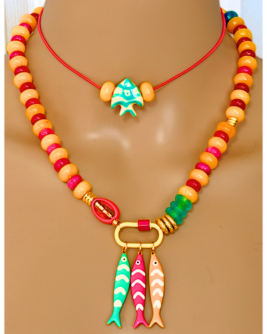Collar Pececito Tropical Set