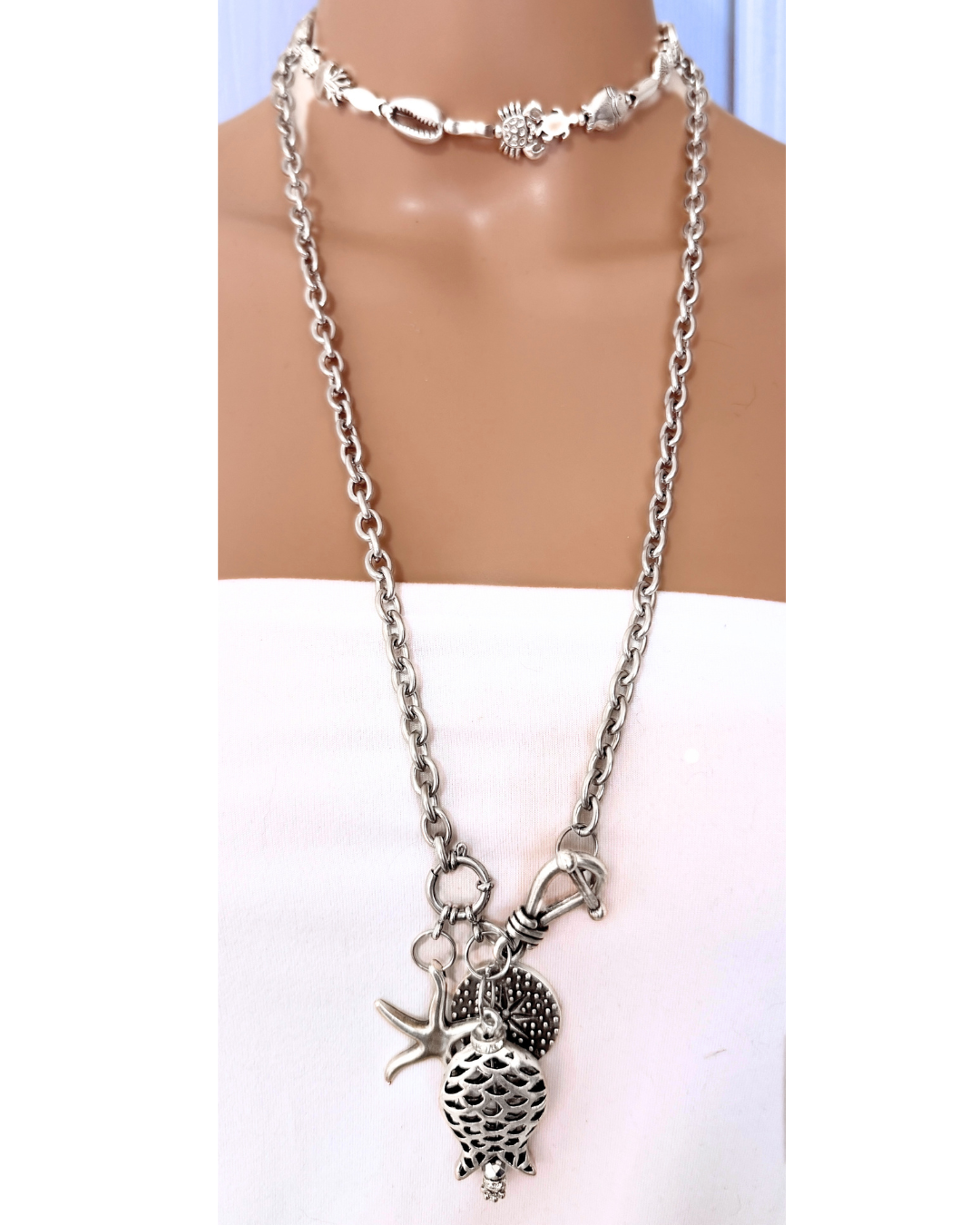 Collar Mareas de Plata Set