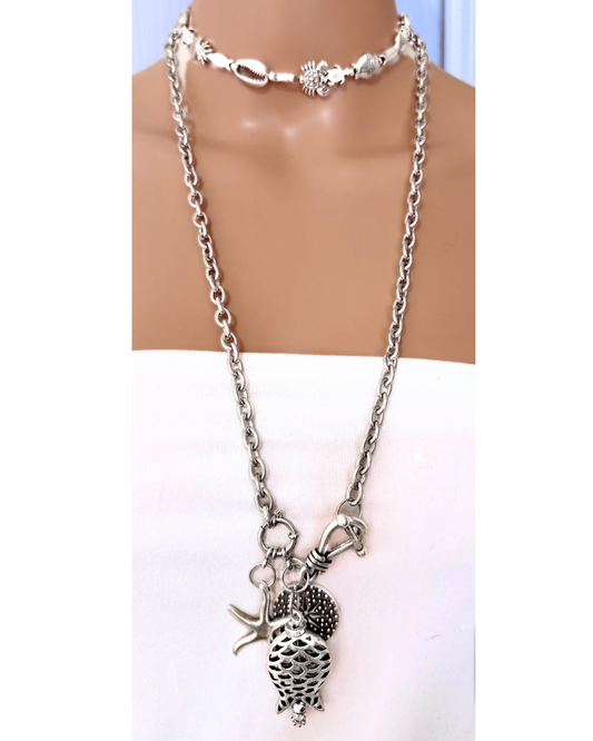 Collar Mareas de Plata Set